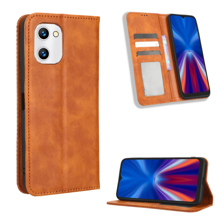 Magnetic Buckle Retro Texture Leather Phone Case, For Tecno Pop 6 Pro BE8, For Infinix Hot 20i, For Infinix Note 12 Pro 4G X676B, For Tecno Pova Neo 2, For Xiaomi Redmi 11 Prime 4G, For Xiaomi Redmi A1+, For Xiaomi Redmi Note 12 5G                     ...