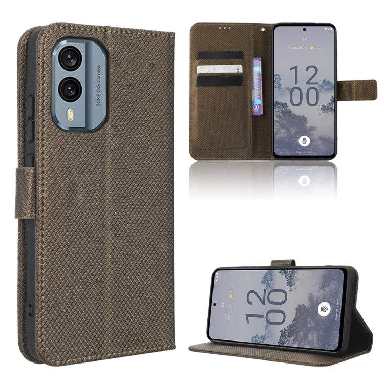 Diamond Texture Leather Phone Case, For Nokia X30 5G