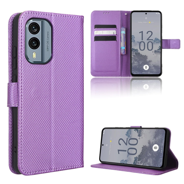 Diamond Texture Leather Phone Case, For Nokia X30 5G
