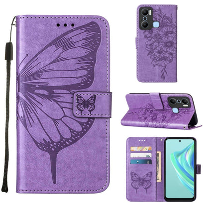 Embossed Butterfly Flip Leather Phone Case, For BLU View 2 2022 / 2020, For Infinix Hot 20 4G X6826, For Infinix Hot 20 5G X666 / X66B, For Infinix Hot 20 Play, For Infinix Hot 20S / 20 Pro X6827, For Infinix Smart 7 X6515, For Tecno Pop 6 Pro         ...