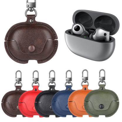 Business Leather Earphone Protective Case with Hook, For Huawei FreeBuds Pro 2, For Huawei FreeBuds Pro, For Huawei FreeBuds 4i / 5i, For Huawei FreeBuds 4 / 4E, For Huawei FreeBuds 4