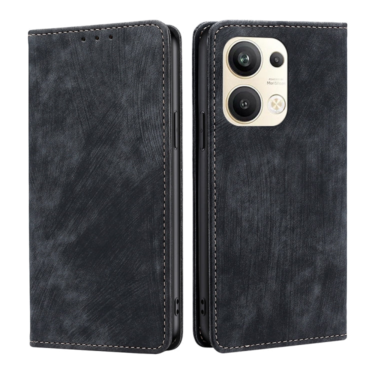 RFID Anti-theft Brush Magnetic Leather Phone Case, For OPPO Reno9 5G / Reno9 Pro 5G, For OPPO Reno9 Pro+ 5G, For Realme 10 Pro 5G, For Realme 10 Pro+ 5G, For vivo X90 Pro 5G