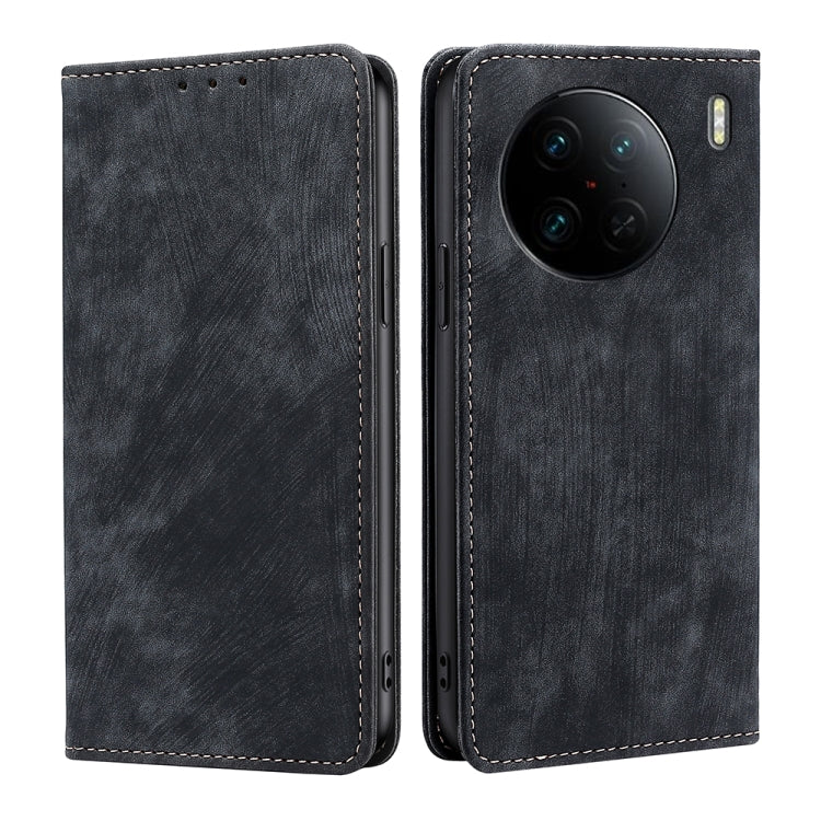 RFID Anti-theft Brush Magnetic Leather Phone Case, For OPPO Reno9 5G / Reno9 Pro 5G, For OPPO Reno9 Pro+ 5G, For Realme 10 Pro 5G, For Realme 10 Pro+ 5G, For vivo X90 Pro 5G, For TCL 40R 5G