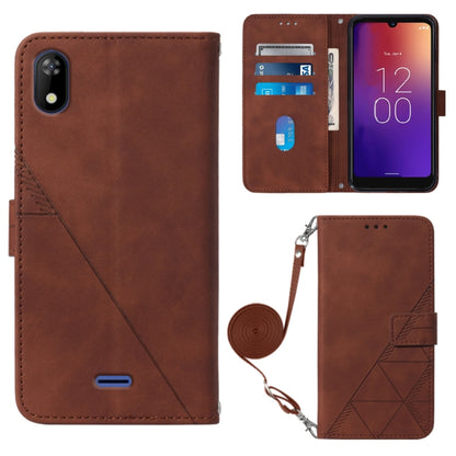 Crossbody 3D Embossed Flip Leather Phone Case, For Moxee m2160, For Tecno Pop 6 Pro, For Tecno Pova 4, For Tecno Pova 4 Pro, For Tecno Pova Neo 2, For Google Pixel 7a, For Samsung Galaxy A04e