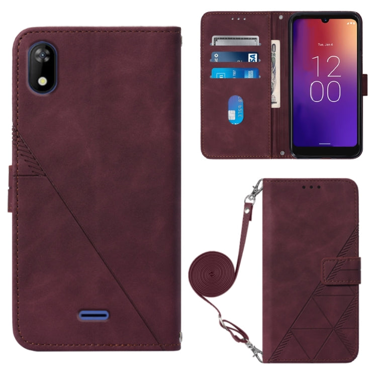 Crossbody 3D Embossed Flip Leather Phone Case, For Moxee m2160, For Tecno Pop 6 Pro, For Tecno Pova 4, For Tecno Pova 4 Pro, For Tecno Pova Neo 2, For Google Pixel 7a, For Samsung Galaxy A04e