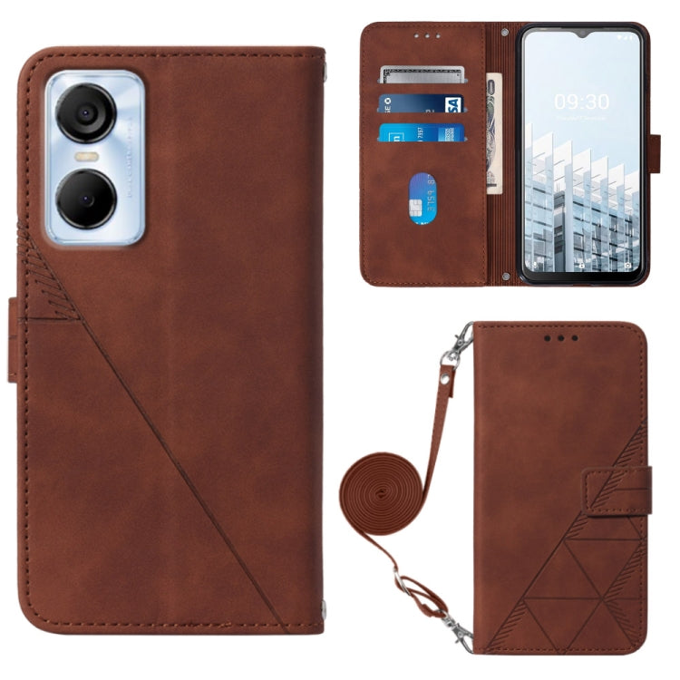 Crossbody 3D Embossed Flip Leather Phone Case, For Moxee m2160, For Tecno Pop 6 Pro, For Tecno Pova 4, For Tecno Pova 4 Pro, For Tecno Pova Neo 2, For Google Pixel 7a, For Samsung Galaxy A04e