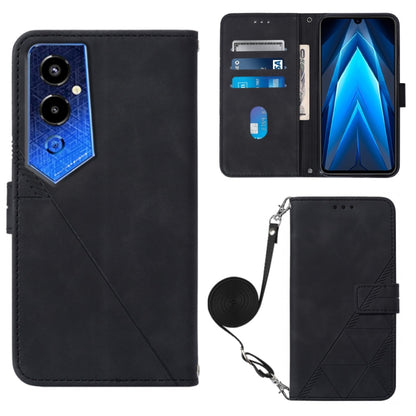 Crossbody 3D Embossed Flip Leather Phone Case, For Moxee m2160, For Tecno Pop 6 Pro, For Tecno Pova 4, For Tecno Pova 4 Pro, For Tecno Pova Neo 2, For Google Pixel 7a, For Samsung Galaxy A04e