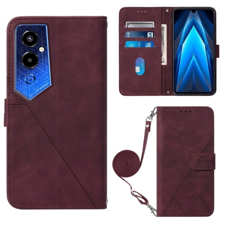 Crossbody 3D Embossed Flip Leather Phone Case, For Moxee m2160, For Tecno Pop 6 Pro, For Tecno Pova 4, For Tecno Pova 4 Pro, For Tecno Pova Neo 2, For Google Pixel 7a, For Samsung Galaxy A04e