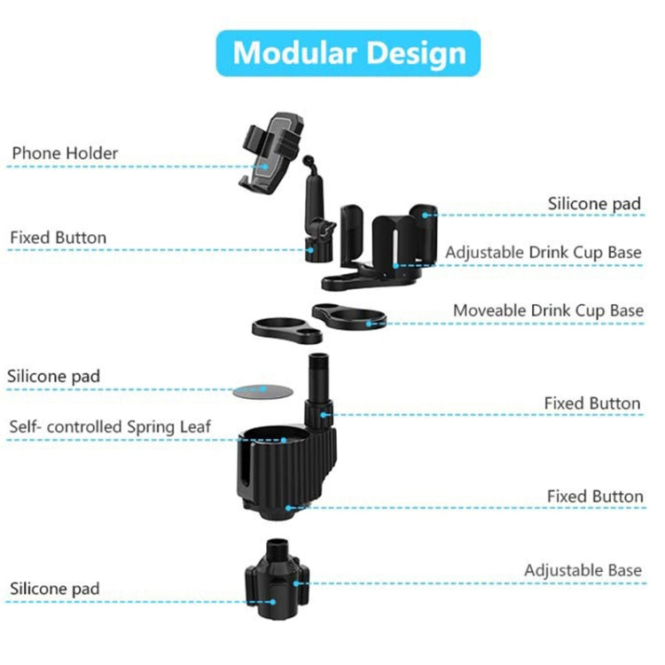 Car Drink Water Cup Mobile Phone Holder, A04(Grey), A04(Green), A08(Grey), A08(Green)
