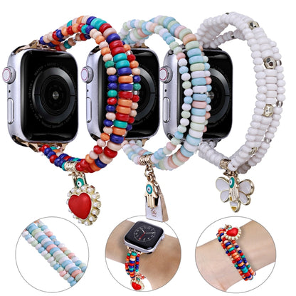 3-row Beads Watch Band, For Apple Watch Ultra 49mm / Series 8&7 45mm, For Apple Watch Series 8&7 41mm