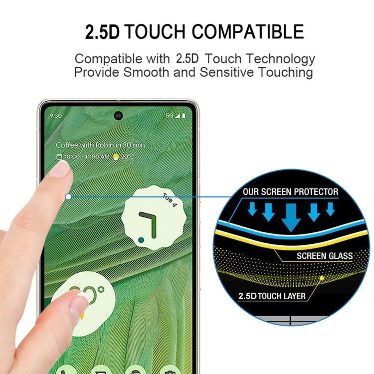 2pcs Full Glue Tempered Glass Full Film with 2pcs Aluminum Lens Film Set, For Google Pixel 7, For Google Pixel 7 Pro