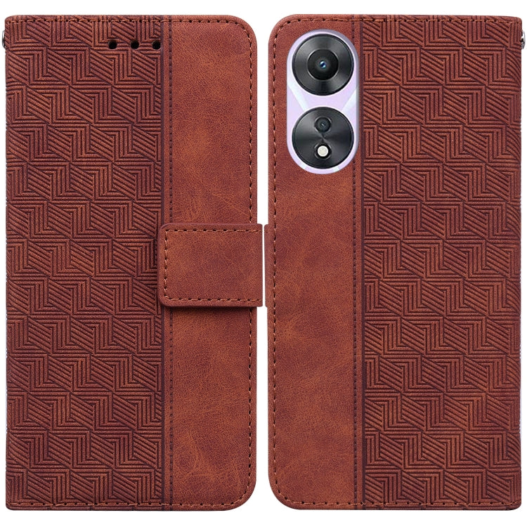 Geometric Embossed Flip Leather Phone Case, For Google Pixel 7a, For Infinix Hot 20 Play, For Samsung Galaxy A34 5G, For Samsung Galaxy A54 5G, For OPPO A58, For Tecno Pova 4 Pro