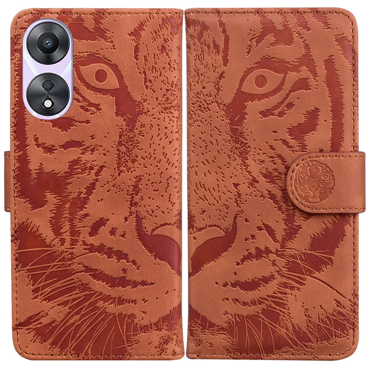 Tiger Embossing Pattern Flip Leather Phone Case, For Google Pixel 7a, For Samsung Galaxy A34 5G, For Samsung Galaxy A54 5G, For Infinix Hot 20 Play, For OPPO A58, For Tecno Pova 4 Pro