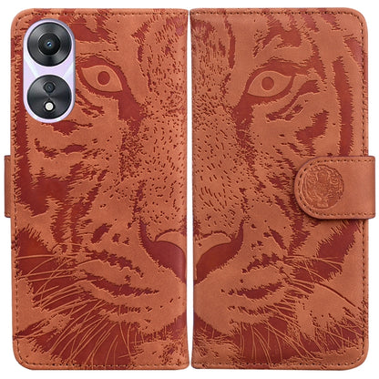 Tiger Embossing Pattern Flip Leather Phone Case, For Google Pixel 7a, For Samsung Galaxy A34 5G, For Samsung Galaxy A54 5G, For Infinix Hot 20 Play, For OPPO A58, For Tecno Pova 4 Pro