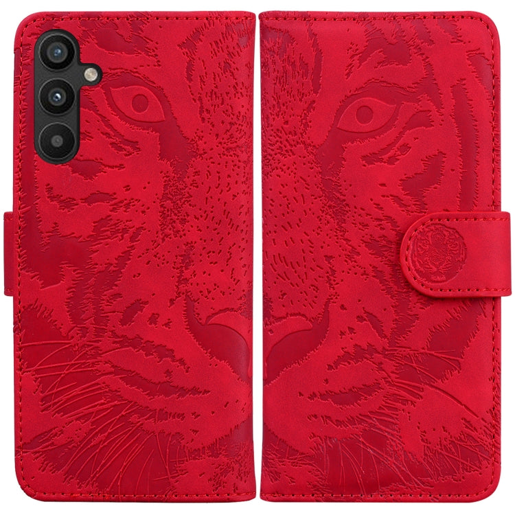 Tiger Embossing Pattern Flip Leather Phone Case, For Google Pixel 7a, For Samsung Galaxy A34 5G, For Samsung Galaxy A54 5G, For Infinix Hot 20 Play, For OPPO A58, For Tecno Pova 4 Pro
