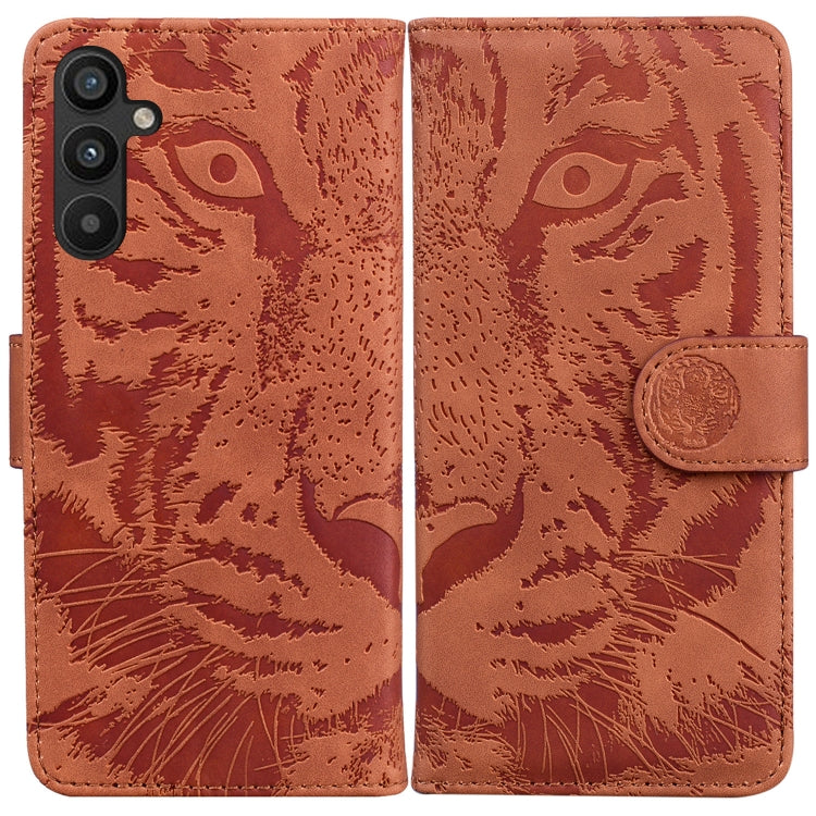 Tiger Embossing Pattern Flip Leather Phone Case, For Google Pixel 7a, For Samsung Galaxy A34 5G, For Samsung Galaxy A54 5G, For Infinix Hot 20 Play, For OPPO A58, For Tecno Pova 4 Pro