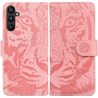 Tiger Embossing Pattern Flip Leather Phone Case, For Google Pixel 7a, For Samsung Galaxy A34 5G, For Samsung Galaxy A54 5G, For Infinix Hot 20 Play, For OPPO A58, For Tecno Pova 4 Pro