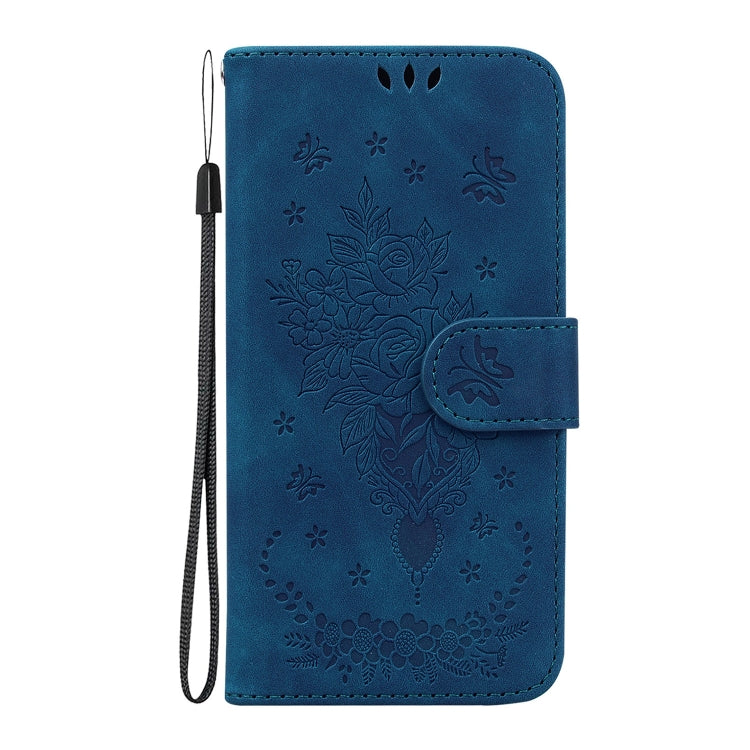 Butterfly Rose Embossed Leather Phone Case, For Google Pixel 7a, For Infinix Hot 20 Play, For OPPO A58, For Tecno Pova 4 Pro, For Samsung Galaxy A34 5G, For Samsung Galaxy A54 5G