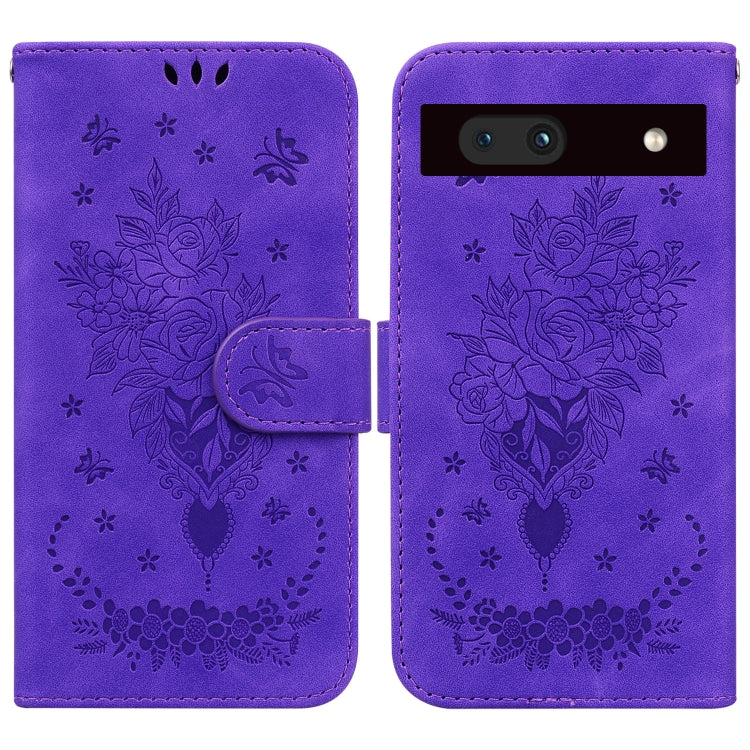 Butterfly Rose Embossed Leather Phone Case, For Google Pixel 7a, For Infinix Hot 20 Play, For OPPO A58, For Tecno Pova 4 Pro, For Samsung Galaxy A34 5G, For Samsung Galaxy A54 5G