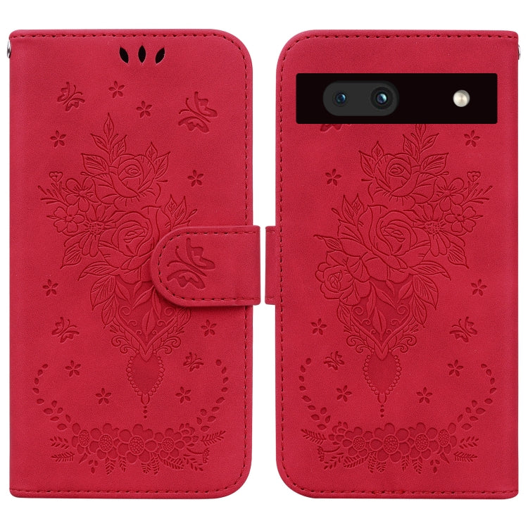 Butterfly Rose Embossed Leather Phone Case, For Google Pixel 7a, For Infinix Hot 20 Play, For OPPO A58, For Tecno Pova 4 Pro, For Samsung Galaxy A34 5G, For Samsung Galaxy A54 5G