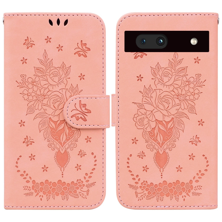 Butterfly Rose Embossed Leather Phone Case, For Google Pixel 7a, For Infinix Hot 20 Play, For OPPO A58, For Tecno Pova 4 Pro, For Samsung Galaxy A34 5G, For Samsung Galaxy A54 5G