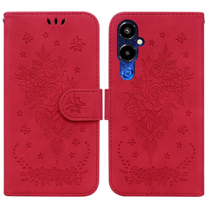 Butterfly Rose Embossed Leather Phone Case, For Google Pixel 7a, For Infinix Hot 20 Play, For OPPO A58, For Tecno Pova 4 Pro, For Samsung Galaxy A34 5G, For Samsung Galaxy A54 5G