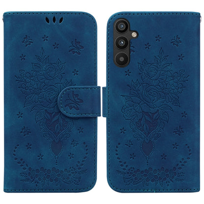 Butterfly Rose Embossed Leather Phone Case, For Google Pixel 7a, For Infinix Hot 20 Play, For OPPO A58, For Tecno Pova 4 Pro, For Samsung Galaxy A34 5G, For Samsung Galaxy A54 5G