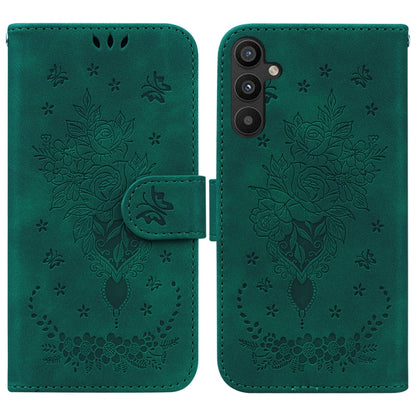 Butterfly Rose Embossed Leather Phone Case, For Google Pixel 7a, For Infinix Hot 20 Play, For OPPO A58, For Tecno Pova 4 Pro, For Samsung Galaxy A34 5G, For Samsung Galaxy A54 5G