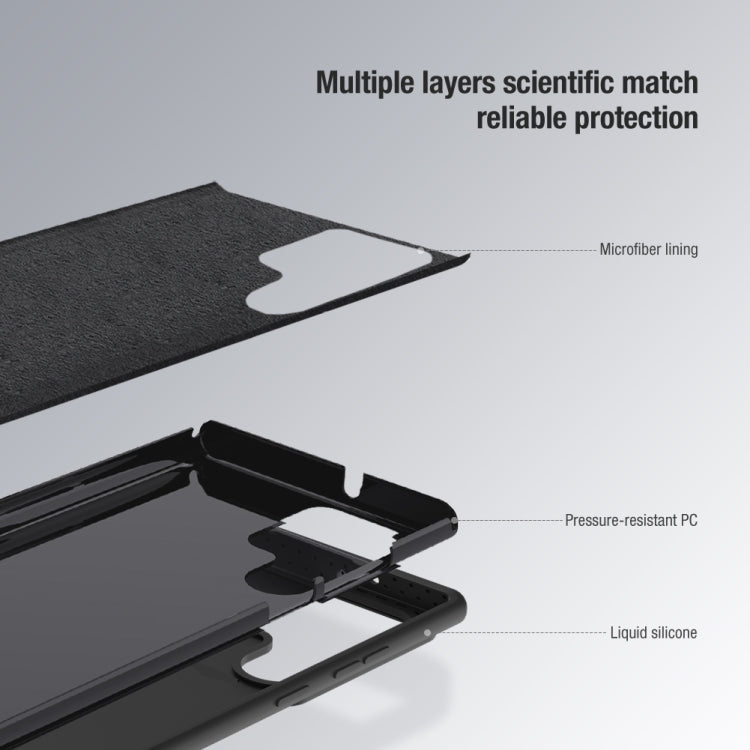 Coque de téléphone NILLKIN CamShield en Silicone Liquide + PC, pour Samsung Galaxy S23 Ultra 5G