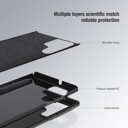 Coque de téléphone NILLKIN CamShield en Silicone Liquide + PC, pour Samsung Galaxy S23 Ultra 5G