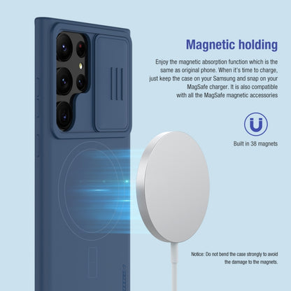 Coque de téléphone NILLKIN CamShield en Silicone Liquide + PC, pour Samsung Galaxy S23 Ultra 5G