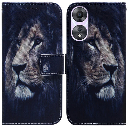 Coloured Drawing Flip Leather Phone Case, For Google Pixel 7a, For Infinix Hot 20 Play, For OPPO A58, For Tecno Pova 4 Pro, For Samsung Galaxy A34 5G, For Samsung Galaxy A54 5G