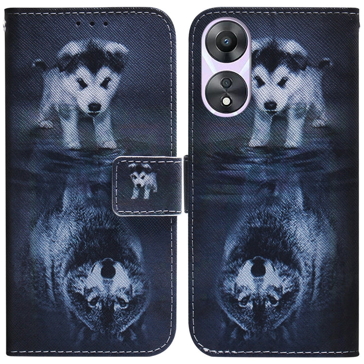 Coloured Drawing Flip Leather Phone Case, For Google Pixel 7a, For Infinix Hot 20 Play, For OPPO A58, For Tecno Pova 4 Pro, For Samsung Galaxy A34 5G, For Samsung Galaxy A54 5G
