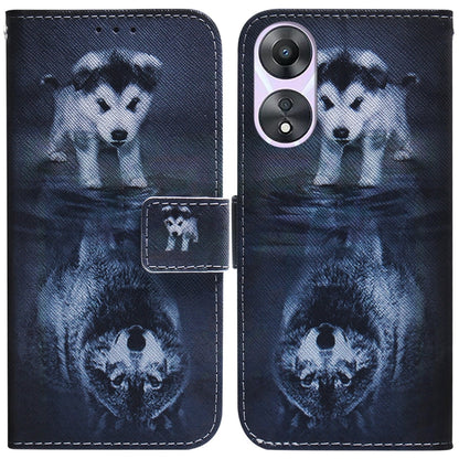 Coloured Drawing Flip Leather Phone Case, For Google Pixel 7a, For Infinix Hot 20 Play, For OPPO A58, For Tecno Pova 4 Pro, For Samsung Galaxy A34 5G, For Samsung Galaxy A54 5G