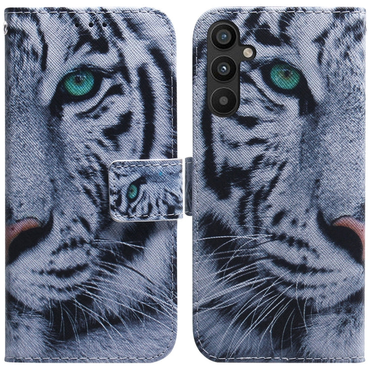 Coloured Drawing Flip Leather Phone Case, For Google Pixel 7a, For Infinix Hot 20 Play, For OPPO A58, For Tecno Pova 4 Pro, For Samsung Galaxy A34 5G, For Samsung Galaxy A54 5G