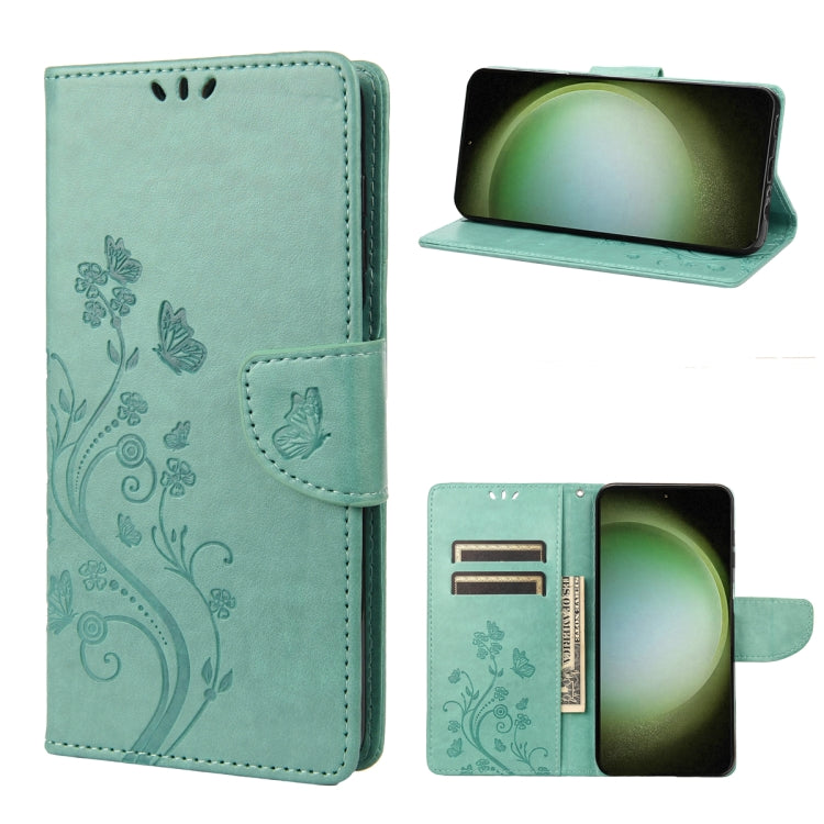 Butterfly Flower Pattern Flip Leather Phone Case, For Google Pixel 7a, For Samsung Galaxy S23 5G, For Samsung Galaxy S23+ 5G, For Samsung Galaxy S23 Ultra 5G