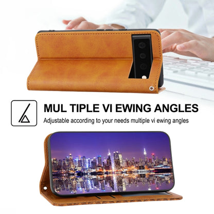 Cubic Grid Calf Texture Magnetic Closure Leather Phone Case, For Samsung Galaxy A14 5G, For Google Pixel 7A