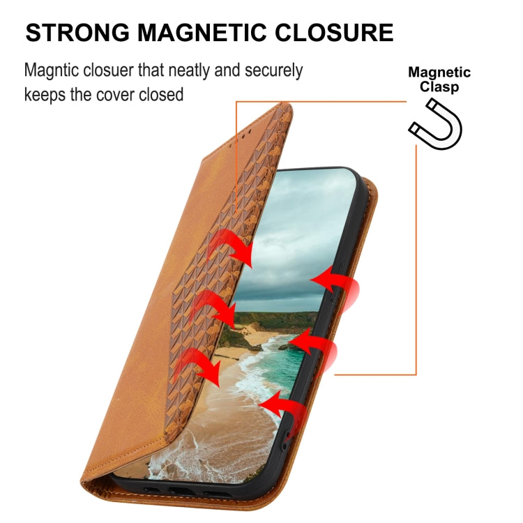 Cubic Grid Calf Texture Magnetic Closure Leather Phone Case, For Samsung Galaxy A14 5G, For Google Pixel 7A