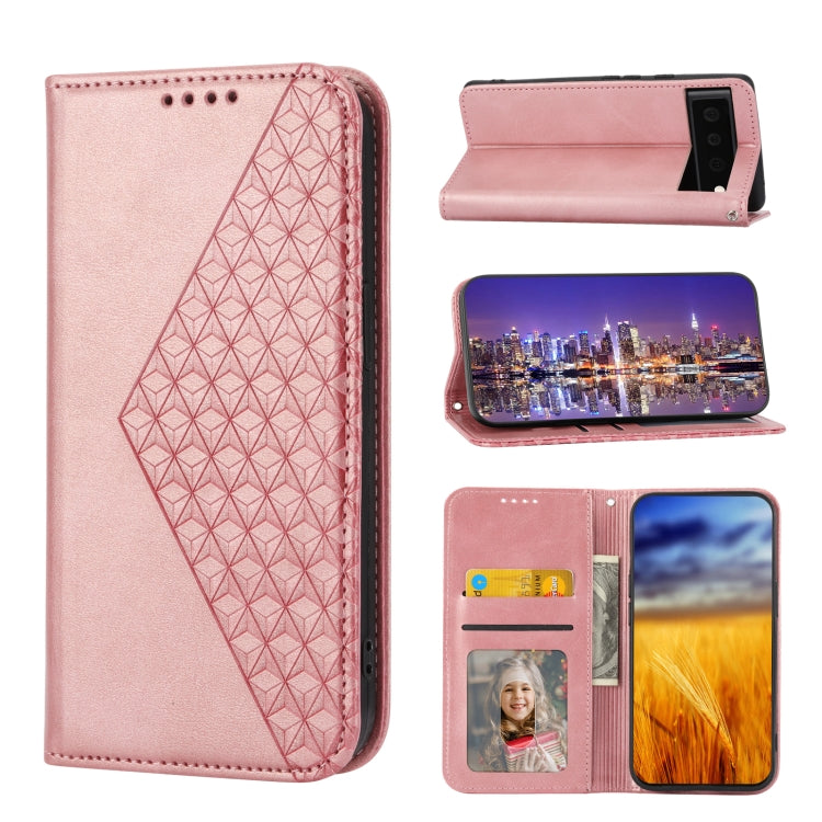 Cubic Grid Calf Texture Magnetic Closure Leather Phone Case, For Samsung Galaxy A14 5G, For Google Pixel 7A