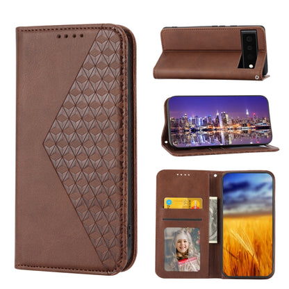 Cubic Grid Calf Texture Magnetic Closure Leather Phone Case, For Samsung Galaxy A14 5G, For Google Pixel 7A