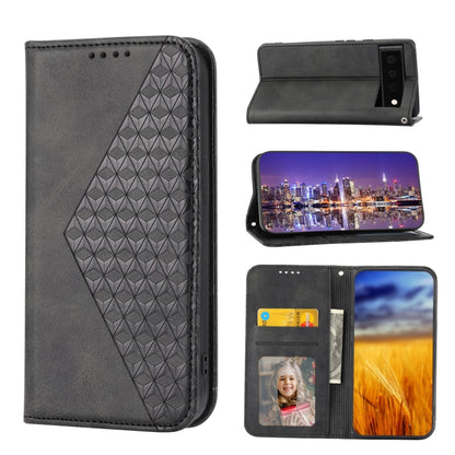 Cubic Grid Calf Texture Magnetic Closure Leather Phone Case, For Samsung Galaxy A14 5G, For Google Pixel 7A