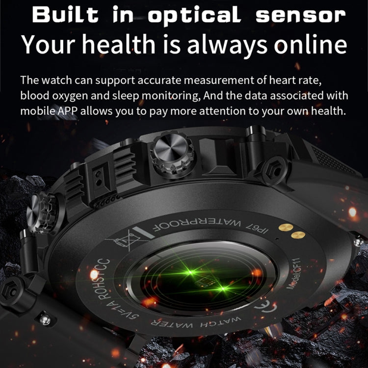CF11 1.39 inch Waterproof Smart Sports Wristband Support Heart Rate Monitoring / Blood Pressure Monitoring, CF11 (Grey), CF11 (Green)