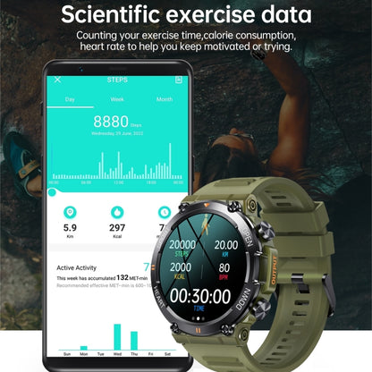 K56 Pro 1.39 inch Smart Silicone Strap Wristband Support Heart Rate Monitoring / Blood Pressure Monitoring, Silicone Strap (Black), Silicone Strap (Khaki), Silicone Strap (Green)