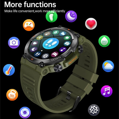 K56 Pro 1.39 inch Smart Silicone Strap Wristband Support Heart Rate Monitoring / Blood Pressure Monitoring, Silicone Strap (Black), Silicone Strap (Khaki), Silicone Strap (Green)