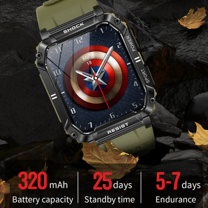 T3 1.95 inch Rugged Smart Sports Wristband Support Heart Rate Monitoring / Blood Pressure Monitoring