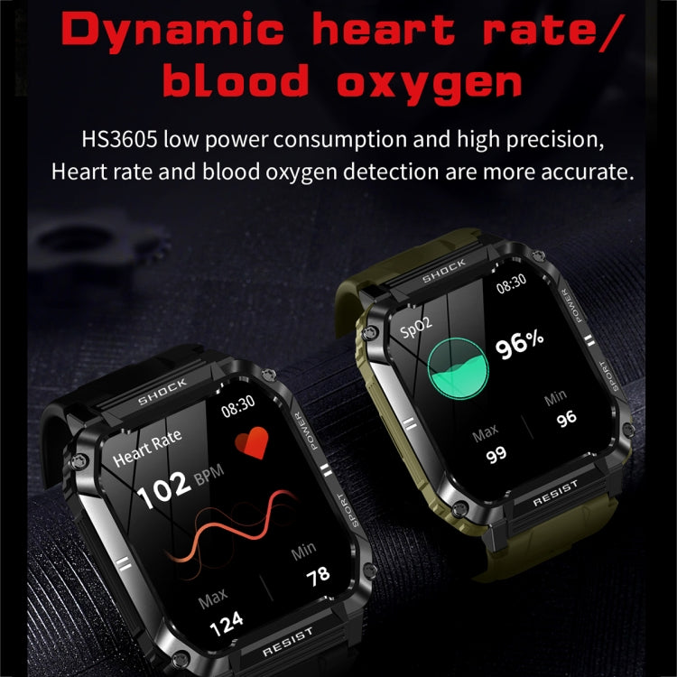 T3 1.95 inch Rugged Smart Sports Wristband Support Heart Rate Monitoring / Blood Pressure Monitoring