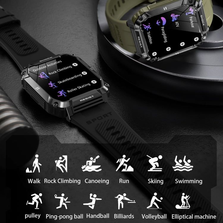 T3 1.95 inch Rugged Smart Sports Wristband Support Heart Rate Monitoring / Blood Pressure Monitoring