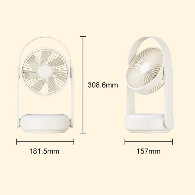 WT-F62 Ventilateur portatif d'extérieur à refroidissement par air avec chargement USB et lampe de nuit à LED