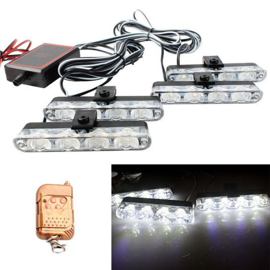 Feux clignotants 4 en 1 pour calandre de voiture à 16 LED, feux d'avertissement avec télécommande sans fil