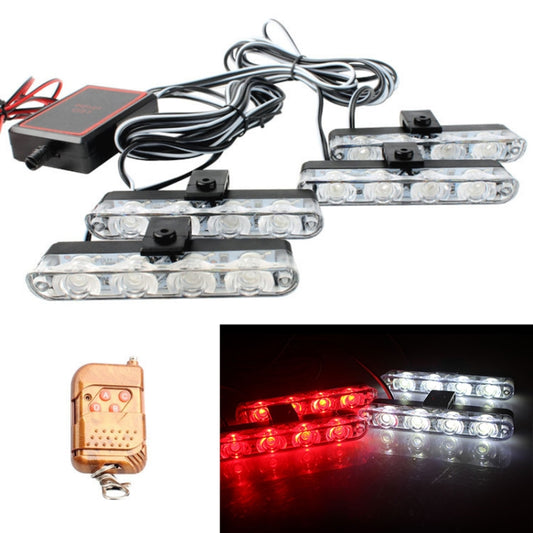 Feux clignotants 4 en 1 pour calandre de voiture à 16 LED, feux d'avertissement avec télécommande sans fil